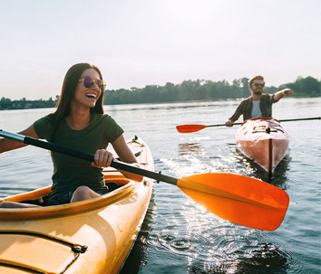 two people kayaking